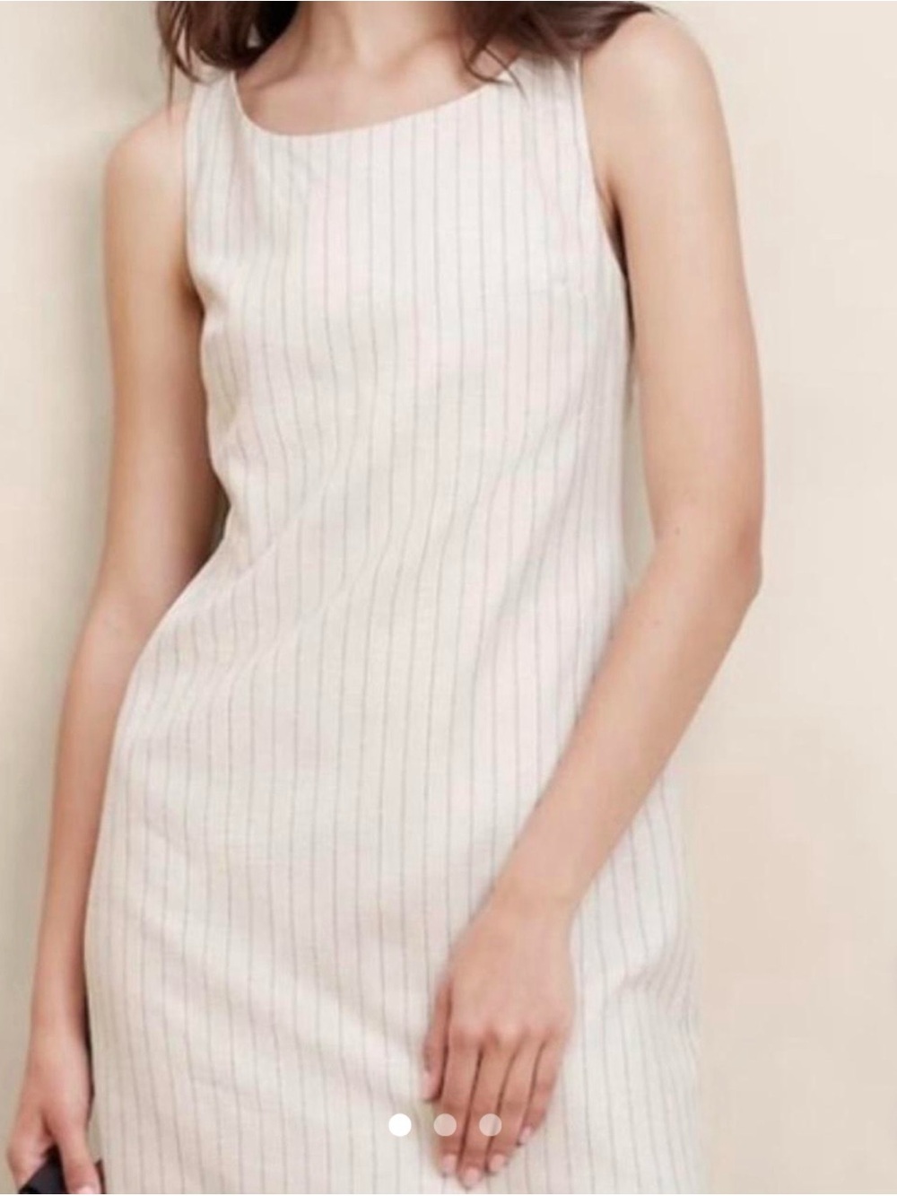 Banana Republic Cream and Black Pinstriped Mini Shift Dress